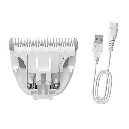 Replaceable Charging Cable&Standard Size Ceramic Blade Set,Pet Dog Hair Clipper Cat Trimmer Used Blade - color: Charger Cable+standard Blade