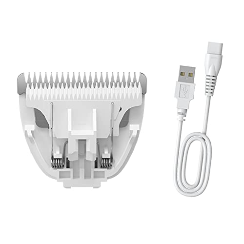 Replaceable Charging Cable&Standard Size Ceramic Blade Set,Pet Dog Hair Clipper Cat Trimmer Used Blade - color: Charger Cable+standard Blade