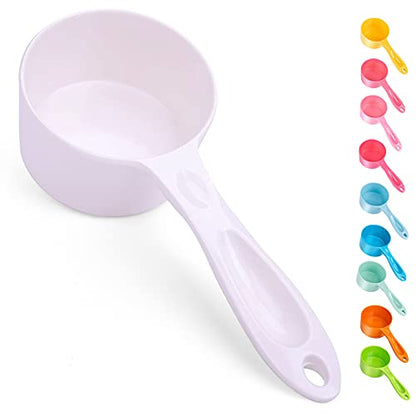 Super Design 1 Cup Dog Food Scoop for Container Melamine Measuring Scoop for Dogs Cats Birds and Rabbits Pet Food Feeding Scoop Dishwasher Safe - White - color: White - 1 Cup