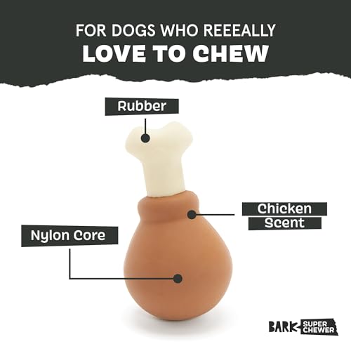 Barkbox Super Chewer Tough Dog Chew Toys for Aggressive Chewers, Dental Stimulating (Turkey - Large) - color: Turkey Day Drumstick - Large, size: Medium/Large