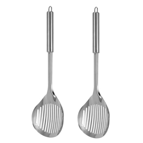 2pcs Stainless Steel Cat Litter Scooper with Ergonomic Handles Durable Metal Poop Scoop for Efficient Sifting Litter Box for Home and Professional Use