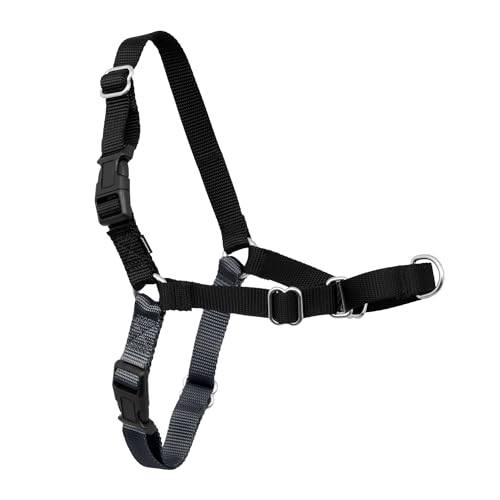 PetSafe Easy Walk No-Pull Dog Harness - Ultimate Harness to Help Stop Pulling - Pull-Free Walks - Take Control & Teach Better Leash Manners -Patented Martingale Loop Design -Charcoal Gray,Small/Medium - color: Charcoal/Black, size: Small/Medium