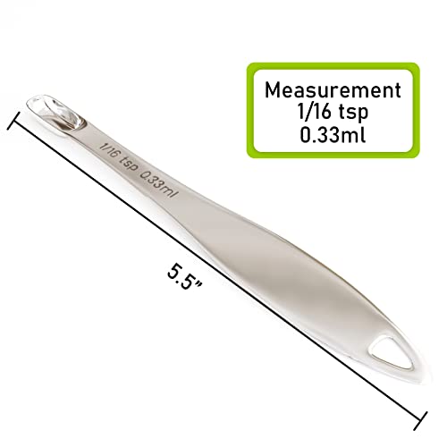 1PCS 1/16Teaspoon (0.33ml) Single Measuring Spoon, Individual Stainless Steel Long Handle Measure Tablespoon Only - size: 1/16tsp|0.33ml|0.01oz