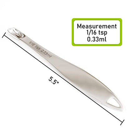 1PCS 1/16Teaspoon (0.33ml) Single Measuring Spoon, Individual Stainless Steel Long Handle Measure Tablespoon Only - size: 1/16tsp|0.33ml|0.01oz