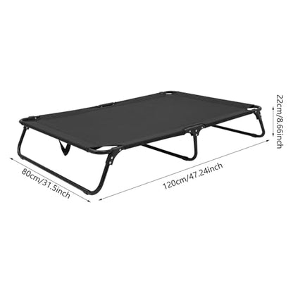 Folding Dog Cot, Outdoor Elevated Dog Bed with Breathable Mesh, 47.24 * 31.5 * 8.66in and 99.2lbs Capacity, for Home, Travel, Camping