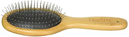 Pro-Finish Pin Grooming Brush with Carbonized Bamboo Handle, Large, 9" - color: Pin Brush, size: Large