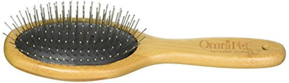 Pro-Finish Pin Grooming Brush with Carbonized Bamboo Handle, Large, 9" - color: Pin Brush, size: Large