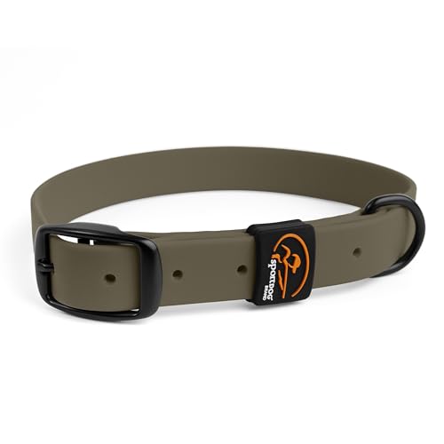 SportDOG Rugged Utility Collar – Waterproof and Stink-Proof – Premium Soft-Touch Material – Stress-Tested, Durable Hardware – Silicon Strap Keeper – Moss Green – Large - color: Moss Green, size: Large