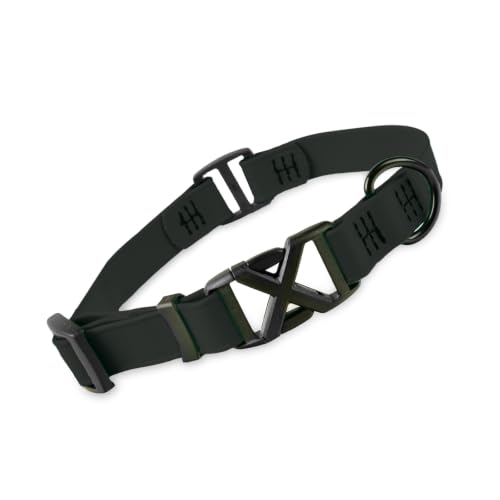 DogTraxs Light Duty Biothane Dog Collar, Black, 1" W x 17-20" L | Large Dogs, Waterproof, Quick Release Adjustable Buckle - color: Black, size: 1" x 17-20"