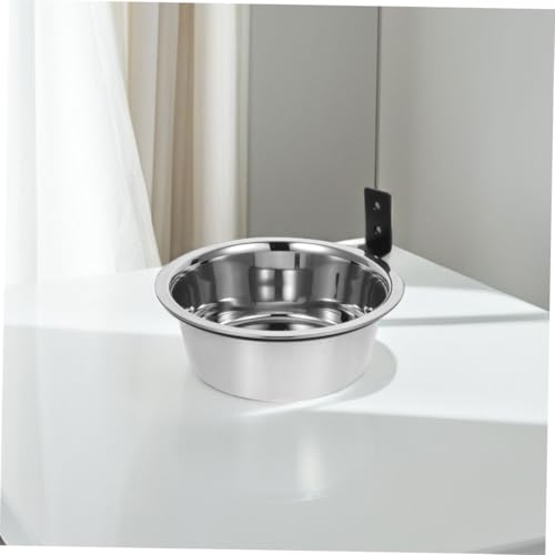 POPETPOP Wall Mounted Elevated Dog Bowl Set 2 Stainless Steel Hanging PET Feeding Stations for Dogs Adjustable Height Food and Water Bowls Easy Installation