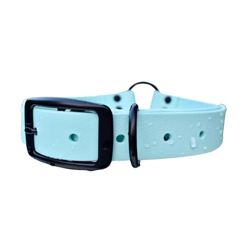 Heavy Duty Waterproof No Smell Dog Collar, Stronger Than Leather, for Active Dogs, Bathing, Dog Parks, Beach, Lake, Trails, Easy on Skin & Fur (Light Blue, Large) - color: Light Blue, size: Large