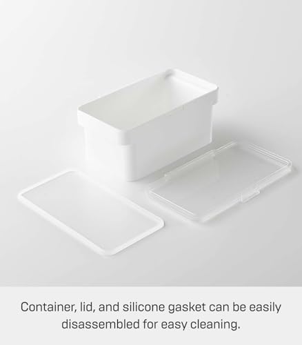 YAMAZAKI Home Tower Airtight Pet Food Storage Container - Cat And Dog Food Holder Bin With Transparent Lid And Handle - Small - Polypropylene - 0.8 Gallons, 3 Liters - color: White, size: Small