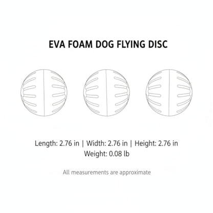 Easy-Grab Floating Dog Disc, Soft EVA Foam Flying Toy for Water Fetch, Yellow - size: 2.76 x 2.76 x 2.76 in