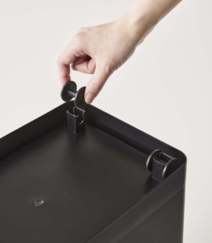 YAMAZAKI Home Tower Airtight Pet Food Storage Container - Cat And Dog Food Holder Bin With Transparent Lid And Handle - Extra Large - Polypropylene - 6.6 Gallons, 25 Liters - color: Black, size: Extra Large