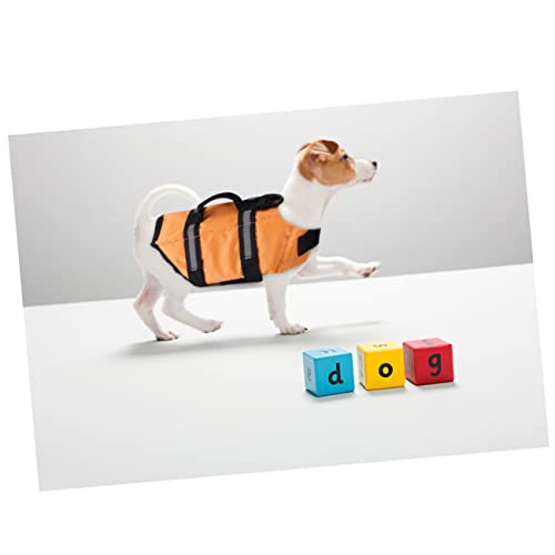GANAZONO Jacket Ripstop Pet Life Preserver with Handle Reflective Orange Safety Vest for Dogs Quick Release Buckles Breathable Xs for Swimming Boating Walking