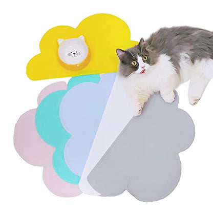 Love Dream Silicone Pet Feeding Food Mat with Raised Edge, Anti-Slip Waterproof Pet Bowl Mat Placemat for Dog and Cat (Orange) - color: Orange