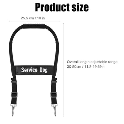 Adjustable Service Dog Handles, Guide Bridge Leash for Vest Harness Gear and Accessories (12-20 Inch)