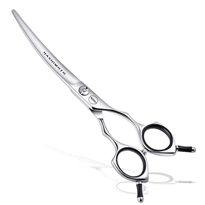 HASHIMOTO Dog Grooming Scissors, Curved Scissors for Dog Grooming, 6.5 inch, 30 Degree of Curved Blade,Light Weight, Pet Shears for Trimming Face and Paws. | Sharp, lightweight, 440C Stainless Steel, 30 Degree of Curved Blade - size: 6.5", style: Curved