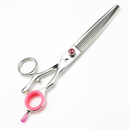 Pet Grooming Scissors Set - 3PCS 7.5 Inch Grooming Shears with Straight, Curved and Thinning Scissors, 440C Stainless Steel, Rotating Handle and Grooming Comb,B - size: B