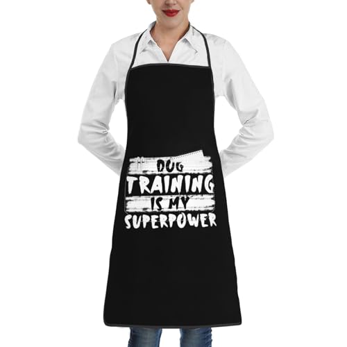 Dog Training is My Superpower Apron for cooking with Pockets Women Men Kitchen Chef Funny Aprons