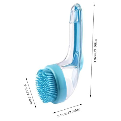 1PCS Pet Bath Brush with Soap Dispenser New 2 in 1 Shampoo Brush for Dogs Bath Dog Soap Brush Bathing Dog Grooming Massage Brushes for Long Short Haired Dogs Cats Pet Shower (Blue)