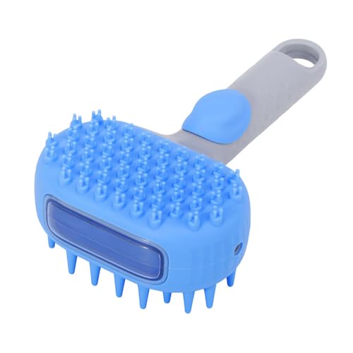 Pet Bath Brush, 2 in 1 Dog Grooming Brush with Built-in Shampoo Dispenser for Dogs and Cats Shower - color: Blue