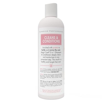 Four Paws Magic Coat Cleans & Conditions 2-in-1 Shampoo and Conditioner for Dogs, Moisturizing Dog Wash for Itchy Dry Skin, Dog Grooming, Calming Water Scent, 16 Ounce - size: 16 Ounces (1 Count), style: Dog 2 in 1 Shampoo & Conditioner