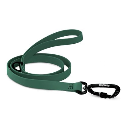 DogTraxs Essential Biothane Dog Leash, Emerald Green, 3/4 in x 4 ft | Waterproof, For Small, Large, Medium Dogs, Dog Training, Locking Carabiner - color: Emerald Green, size: 3/4 In x 4 Feet