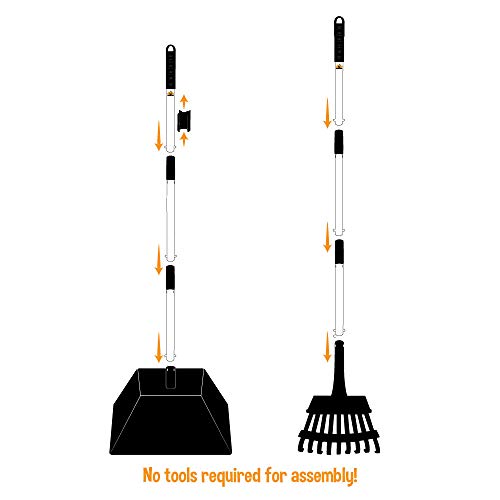 Bodhi Dog Pooper Scooper for Large Dogs - Heavy Duty Metal Poop Scoop w/Long Handle Tray & Rake - Dog Poop Scooper for Yard, Grass, Street, Gravel & Outdoor Areas - Pet Waste Cleanup Tool - size: Extra Large