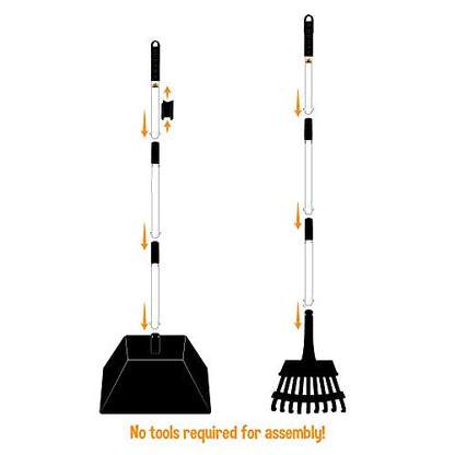 Bodhi Dog Pooper Scooper for Large Dogs - Heavy Duty Metal Poop Scoop w/Long Handle Tray & Rake - Dog Poop Scooper for Yard, Grass, Street, Gravel & Outdoor Areas - Pet Waste Cleanup Tool - size: Extra Large
