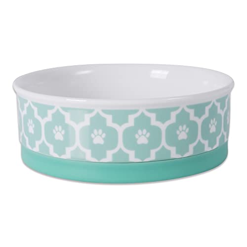 Bone Dry Lattice Collection Pet Bowl & Canister, Single Dish, Medium 6x2", Aqua - color: Aqua, size: Medium Single Dish, 6x2"