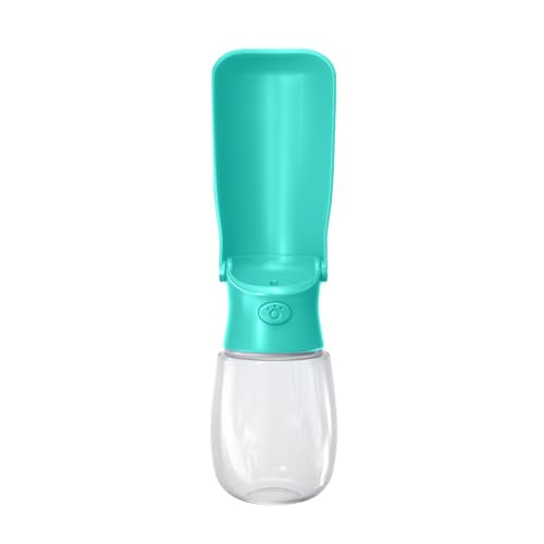 WePet Foldable Portable Dog Water Bottle Puppy Water Dispenser with Drinking Feeder, 12 OZ, High-Temperature Resistant Leak Proof for Pets Outdoor Walking, Hiking, Travel, Food Grade Plastic BPA Free - color: #01 Aqua, size: 12 oz