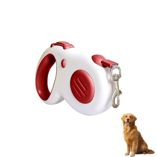 Retractable Dog Leash 5M, Automatic Pet Walking Lead with Hand Brake Lock, 360° Swivel No Tangle, Anti Shock Control for Small Medium Dogs Cats - color: Red
