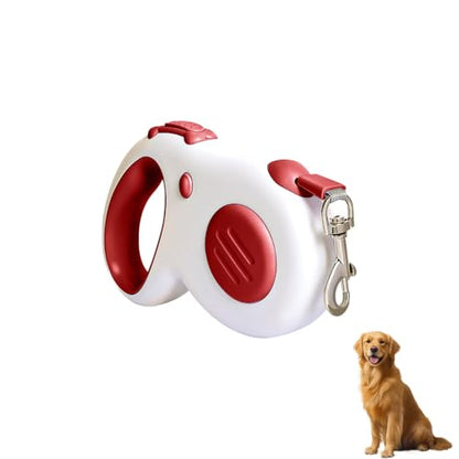 Retractable Dog Leash 5M, Automatic Pet Walking Lead with Hand Brake Lock, 360° Swivel No Tangle, Anti Shock Control for Small Medium Dogs Cats - color: Red