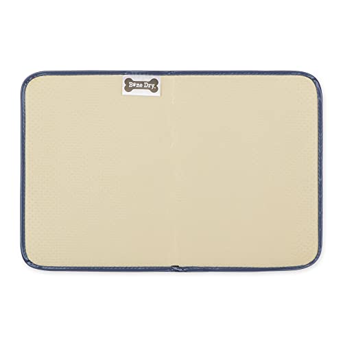 Bone Dry Machine Washable, Ultra Absorbent Pet Mat, 12x18, Stonewash Blue Trellis Print - color: Stonewash Blue Trellis Print, size: 12"L x 18"W