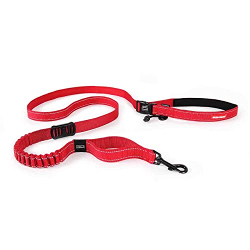 EzyDog Road Runner Hands Free Dog Leash – Waist Leash for Dog Walking, Jogging and Running with Zero Shock Bungee, Reflective Stitching, and Adjustable Waist (Red) - color: Red, size: Standard