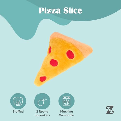 ZippyPaws NomNomz - Dog Squeaky Toys to Keep Them Busy, Funny Food Plush for Small & Medium Dogs, Cute Stuffed Puppy Toy, Pet Products, Gift for Dogs of All Breeds, Soft and Cuddly - Pizza - color: Pizza