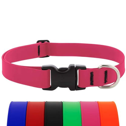 LupinePet Waterproof Splash Dog Collar, Neon Pink, 1-inch Wide, adjusts 25-31", Made with BioThane - color: Neon Pink, size: X-Large: Adjusts from 25 to 31 in, 1-in wide