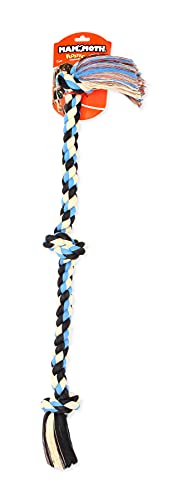 Mammoth Pet Products Mammoth Flossy Chews Assorted Color Rope, Premium Cotton-Poly 3 Knot Tug Dog , X-Large