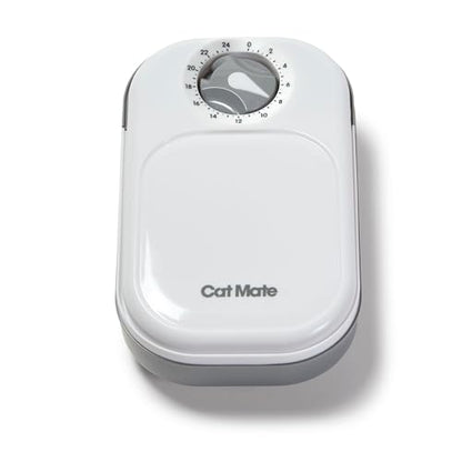 Cat Mate C100 Single Meal Automatic Timer-Controlled Pet Feeder - Suitable for Cats and Small Dogs, for Wet or Dry Food, up to 0.88 lb Capacity, White