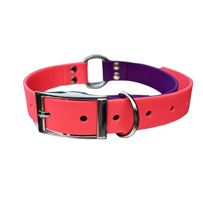 Heavy Duty Waterproof No Smell Dog Collar, Stronger Than Leather, for Active Dogs, Bathing, Dog Parks, Beach, Lake, Trails, Easy on Skin & Fur (Pink/Purple, Large) - color: Pink/Purple, size: Large