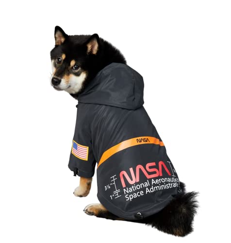 ChoChoCho NASA Dog Raincoats, Reflective Rain Jacket Water Proof, Cat & Puppy Stylish Streetwear Outfit for Dogs (Black, S) - color: NASA-Black, size: S (Chest: 9.5''-13' / Suggest: 2-5 lbs)