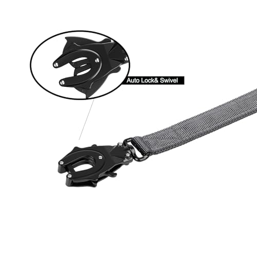ICEFANG Tactical Dog Leash,K9 Training Walking Bungee Lead with 2 Control Handle,Heavy Duty Quick Release Metal Clasp,for Medium Large Breed (Reflective Grey, 6 FT) - color: Reflective Grey, size: 6 FT