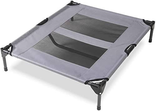 PawfectPals Portable Cooling Waterproof Elevated Heavy Duty Camping Pet Bed and Cot with Detachable Shade for Indoor and Outdoor use (Large) - size: Large