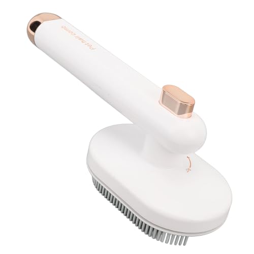 90° Rotatable Cat Brush with Curved High-Density Needle Teeth for Gentle Pet Hair Removal – White, Compatible with Cats and Dogs
