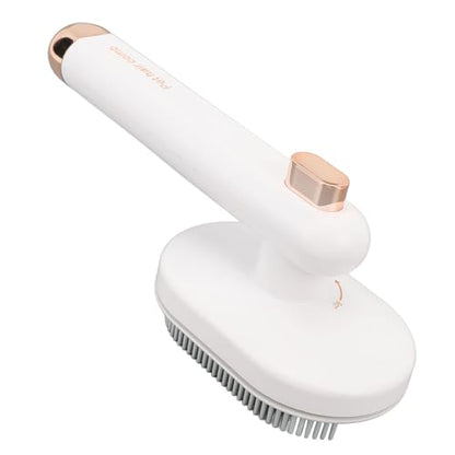 90° Rotatable Cat Brush with Curved High-Density Needle Teeth for Gentle Pet Hair Removal – White, Compatible with Cats and Dogs