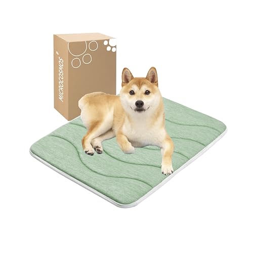 MICROCOSMOS 0.8" Thick Cooling Dog Foam Pad & Summer Pet Sleeping Mat, Machine Washable, Materials Safe, Portable Flat Pet Bed for Dogs.(Green, 24" x 18") - color: Green, size: 24"L x 18"W x 0.8"Th