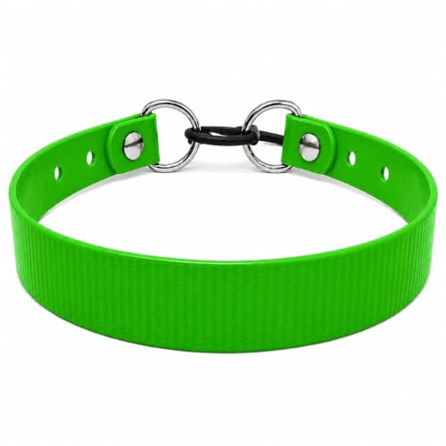 SparkDog 3/4” High Flex Quick Adjust E-Collar Strap Waterproof Replacement Collar Compatible w/SportDOG, Garmin, Dogtra & E-Collar Technologies, Genuine BioThane®-Made in USA (Green HF, High Flex) - color: Bright Green HF