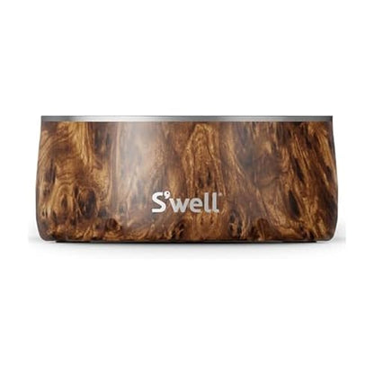 S'well Stainless Steel Pet Bowl, 16oz, Teakwood, for Small to Medium Size Dogs, Mess Free Design with Non Slip Rubber Bottom, Dishwasher Safe, BPA Free - color: Teakwood, size: 16 oz
