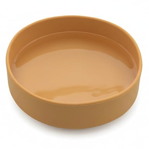 Should We Go? Dog Water Bowl - The Perfect Dish No-Spill, Less Mess Non-Tippable Water & Food Bowl, Pure Silicone with Suction Cup Fits 5 Cups 7.5" Across x 2.25" Tall Ideal for All Pets, Medium-Honey - color: Honey, size: Medium (7.5” Across x 2.25” Tall